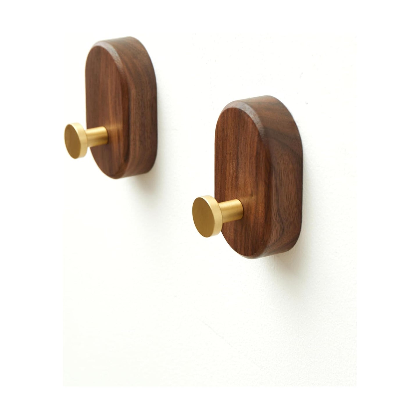 Modern Walnut Coat Hook / Bronze / Set of 2