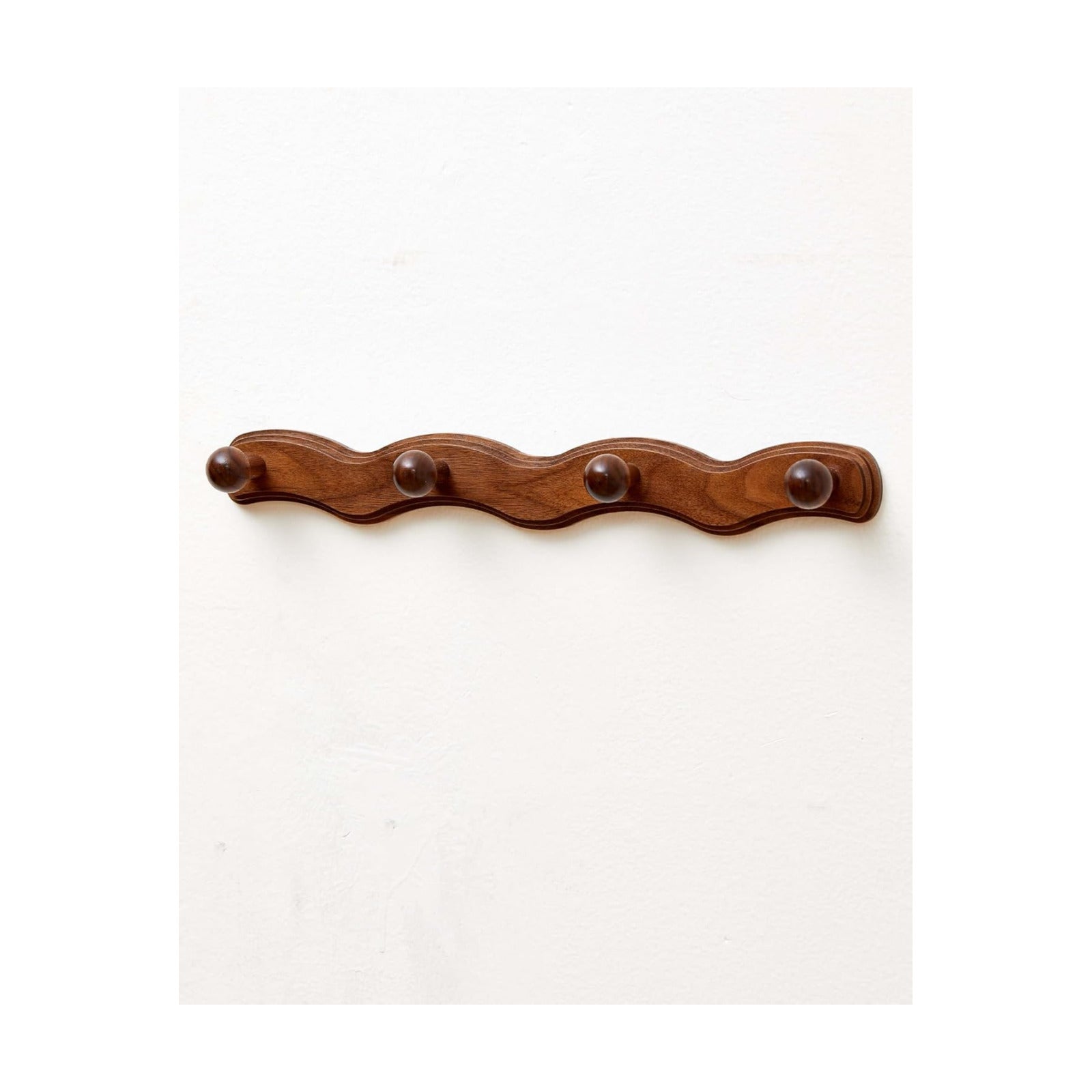 Wood Coat Rack Wall Mount / 4 Hooks / Set of 4