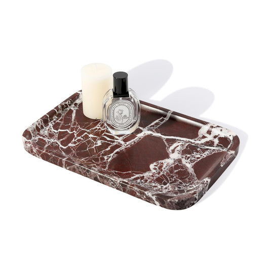 Marble Vanity Tray / Rose Red / 11.8 Inch