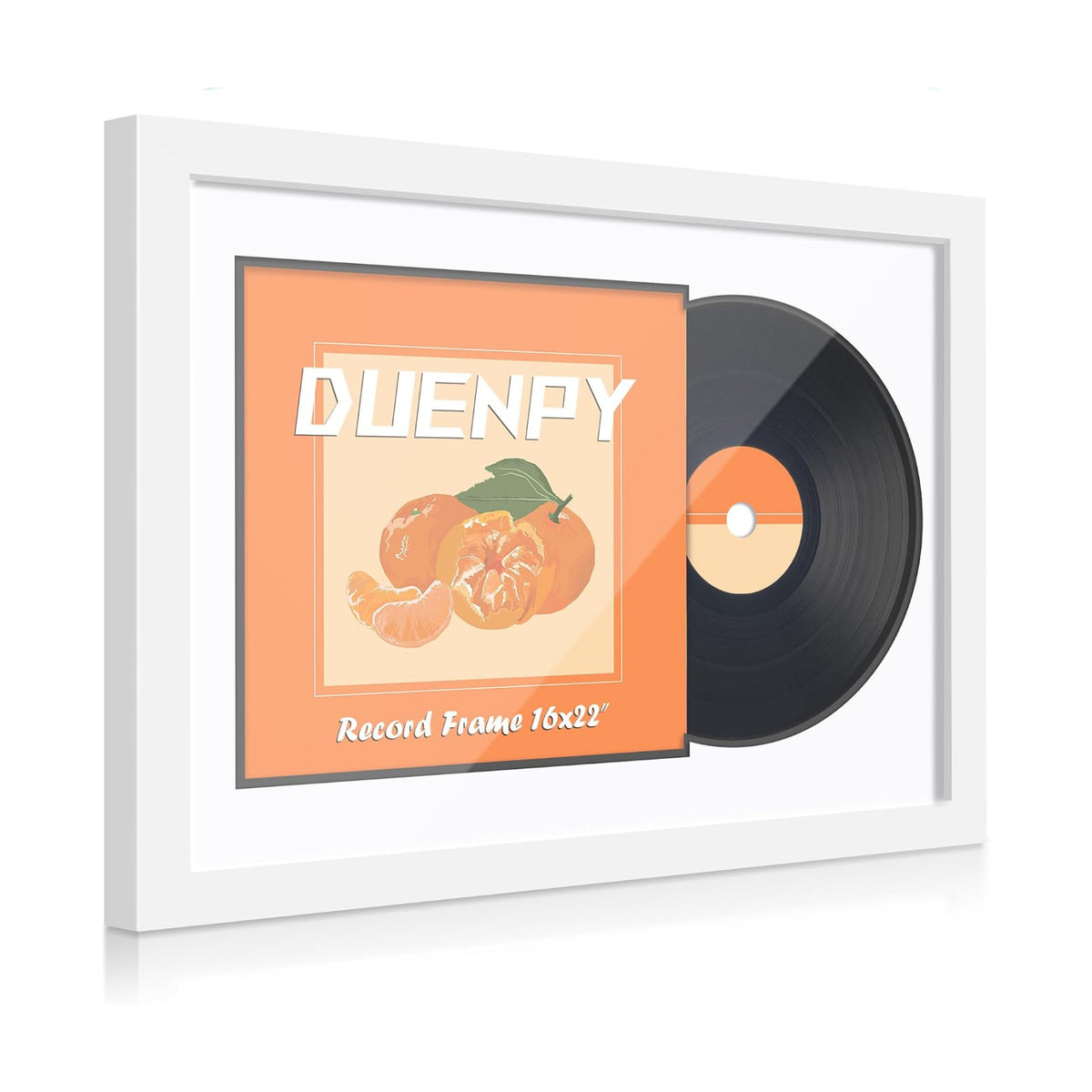 DUENPY 16x22 Vinyl Frame For 12.5x12.5 Cover Black Mat White | Displays 12.5x12.5 Album Cover Art, Supports Wall