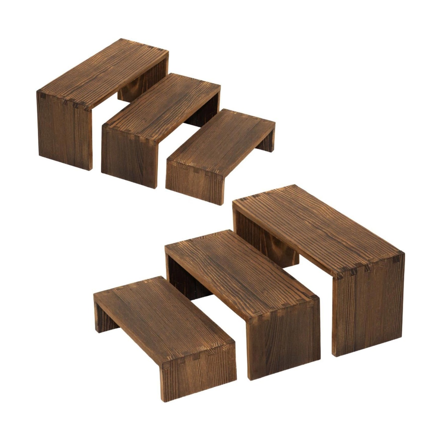 Tiered Display Stand for Food / Carbonized / Set of 2