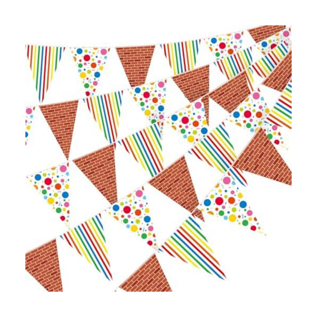 Jetec 5 Pcs 49 Ft Red Brick Wall Pennant Banner Cartoon Friend Banner Decor