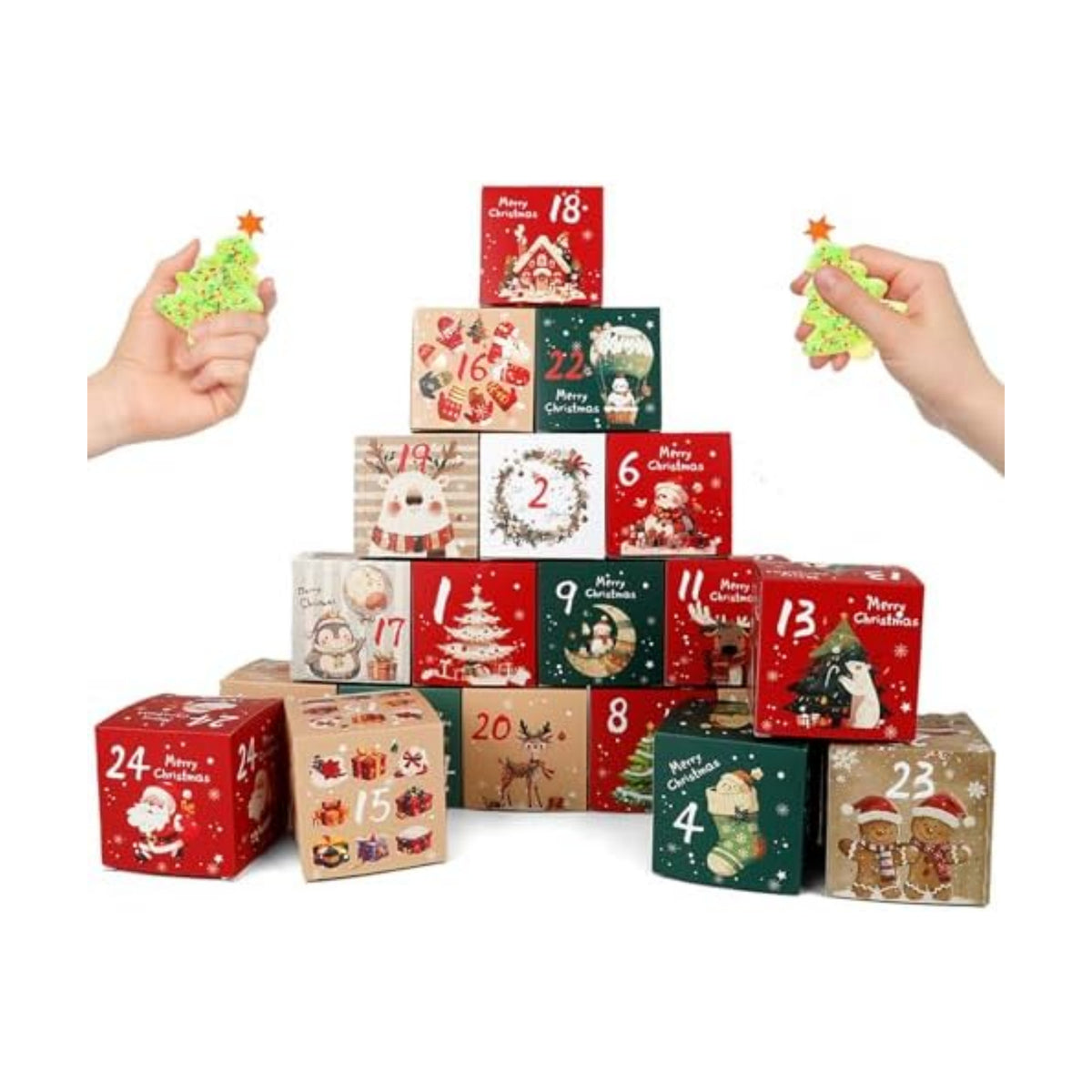 ONESING DIY 2026 Christmas Advent Calendar Boxes - 24 Days Countdown Calendar Gift for Adults and Kids Christmas Colorful Cardboard Number Boxes Make & Fill Your Own Advent Calendar Boxes-24 Pcs