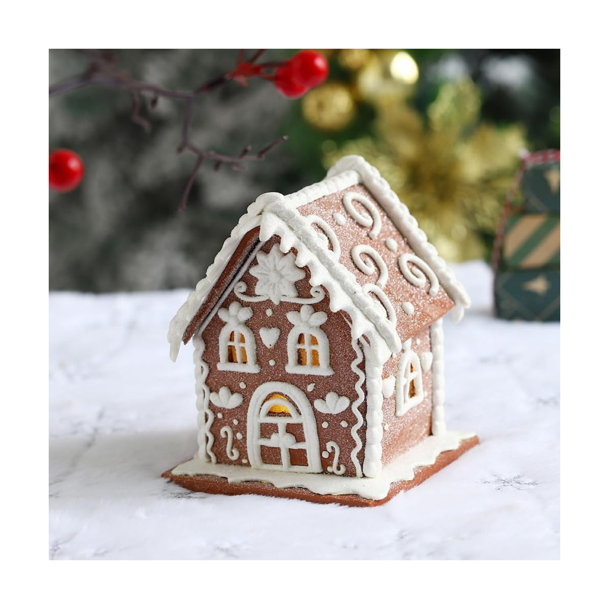 Gingerbread House Christmas Decorations - 1PC Clay Dough Cookie White House