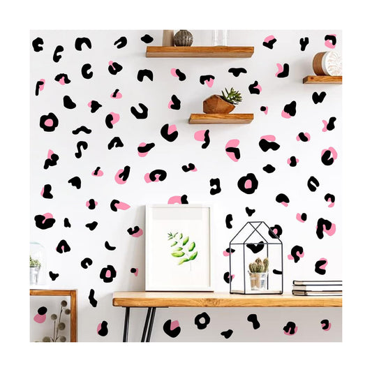 Leopard Print Wall Decals Peel and Stick Cheetah Pattern Sticker Animal Prints / Leopard Dot / Black