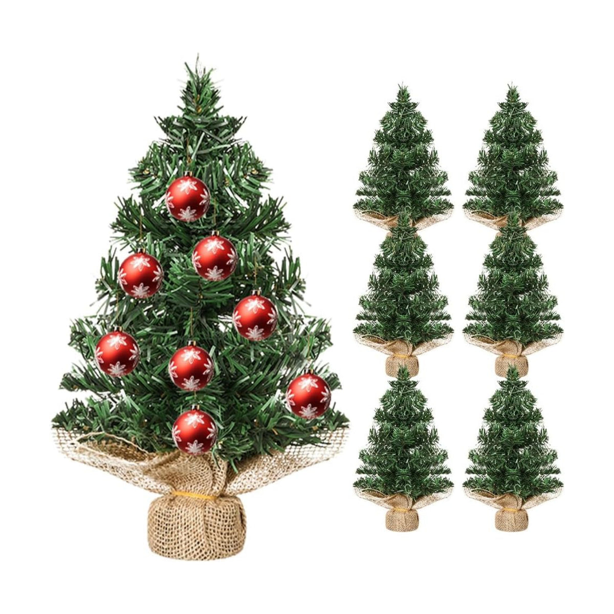 6pcs Mini Artificial Christmas Trees 12 Inch Tabletop Xmas Pine Trees