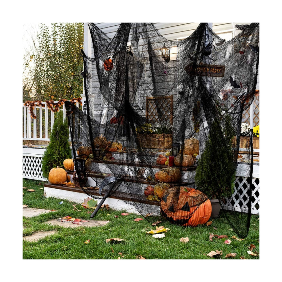 Halloween Black Creepy Cloth - Party Decorations Clearance - 29X72 Inch Spooky Fabric Cloth for Haunted House Party Outdoor Or Indoor