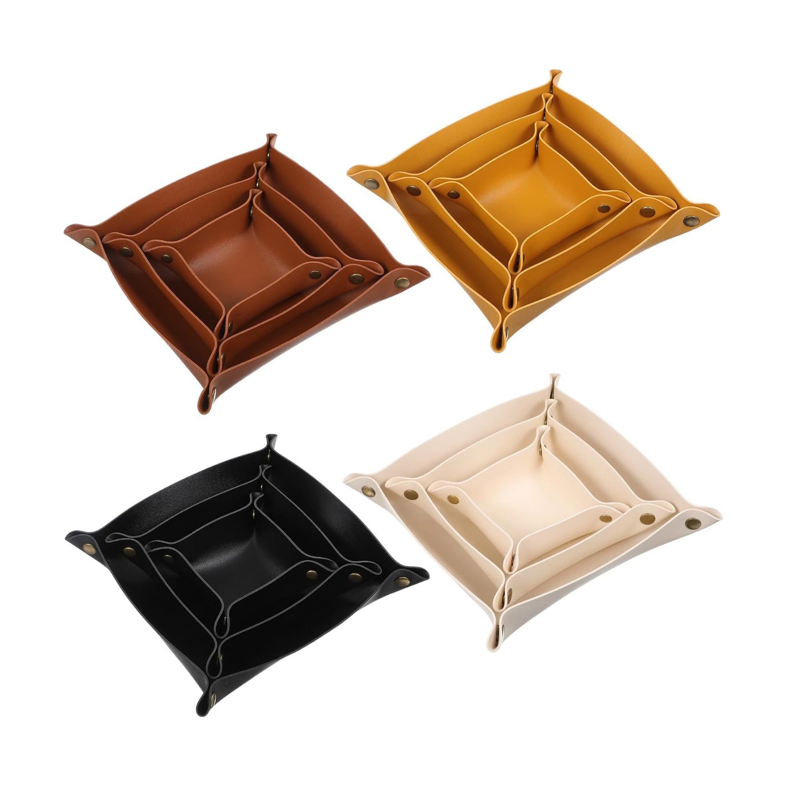Leather Jewelry Tray for Keys and Wallet / Set of 12