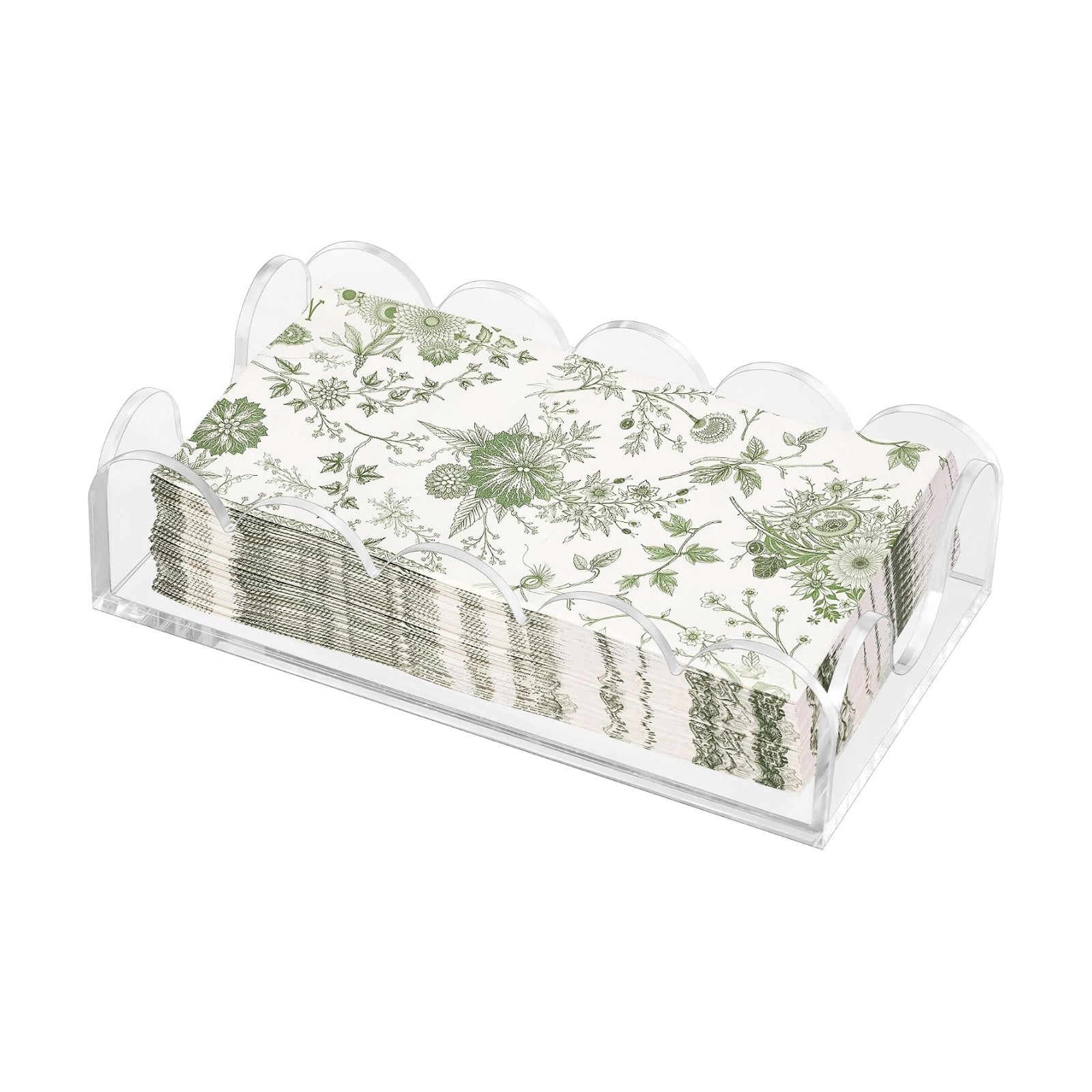 Acrylic Napkin Holder / Guest Towel Holder - Wave / Clear
