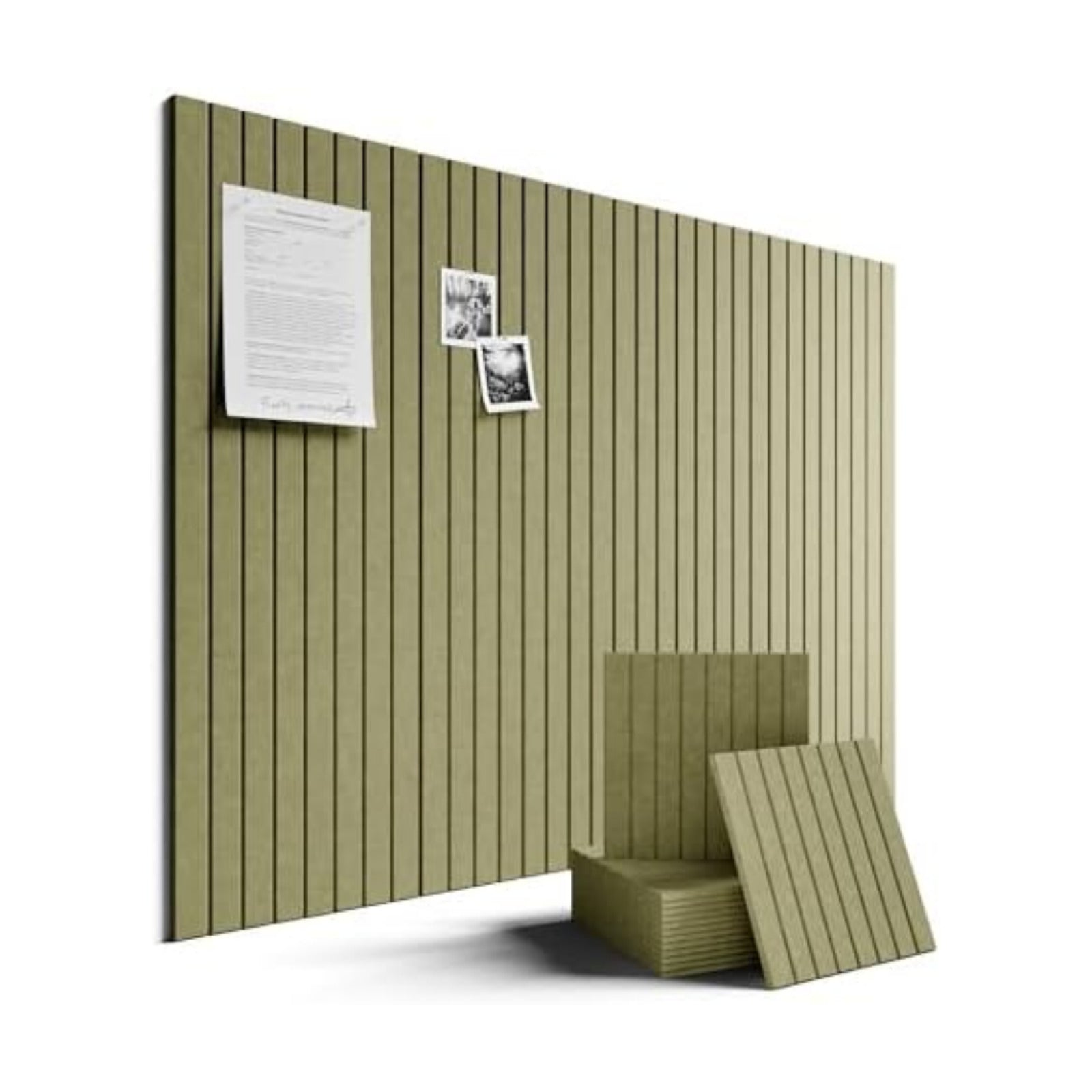 Fluxynara 48" x 36" Large Felt Bulletin Board, Olive Green