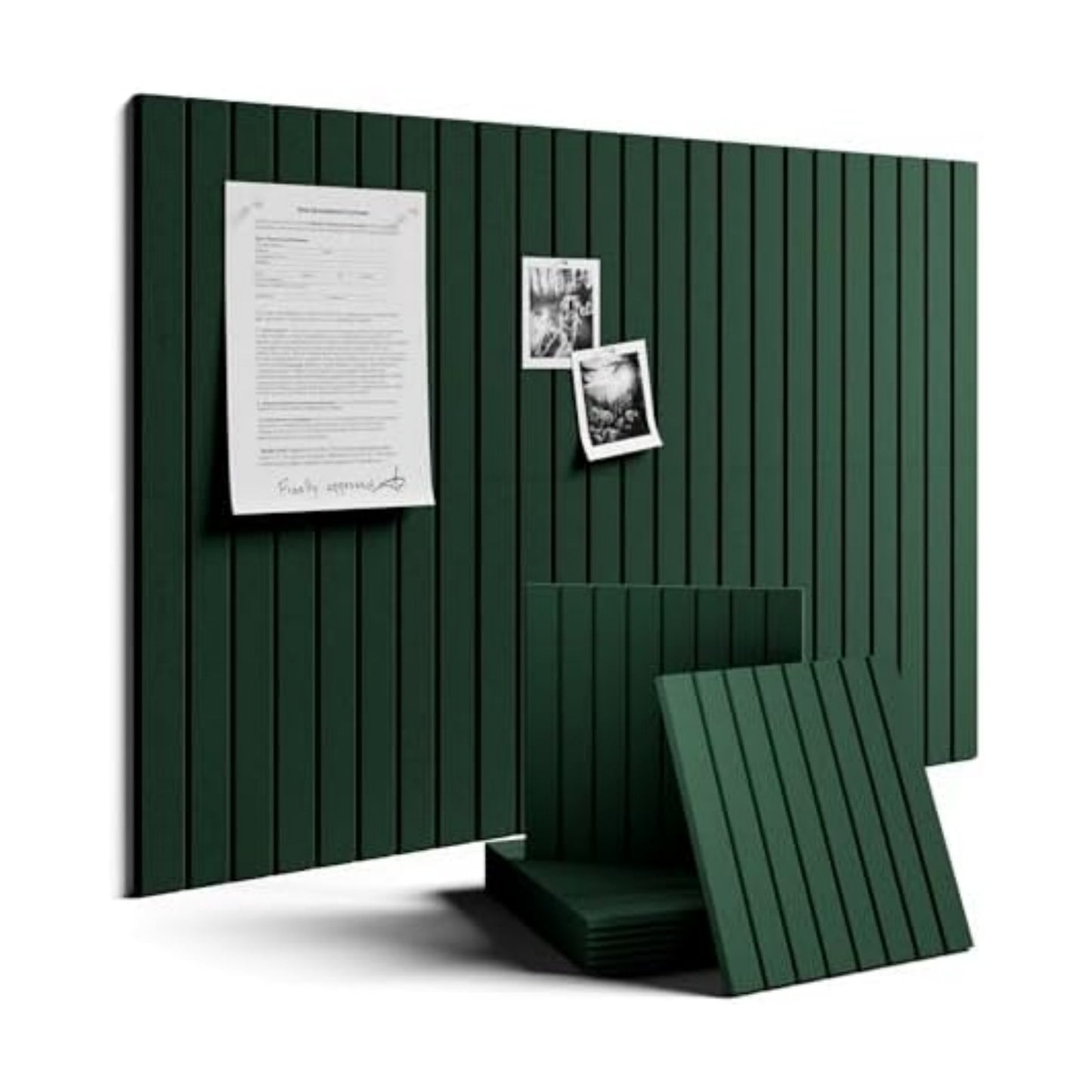 Fluxynara 36" x 24" Large Felt Bulletin Board, Pine Green