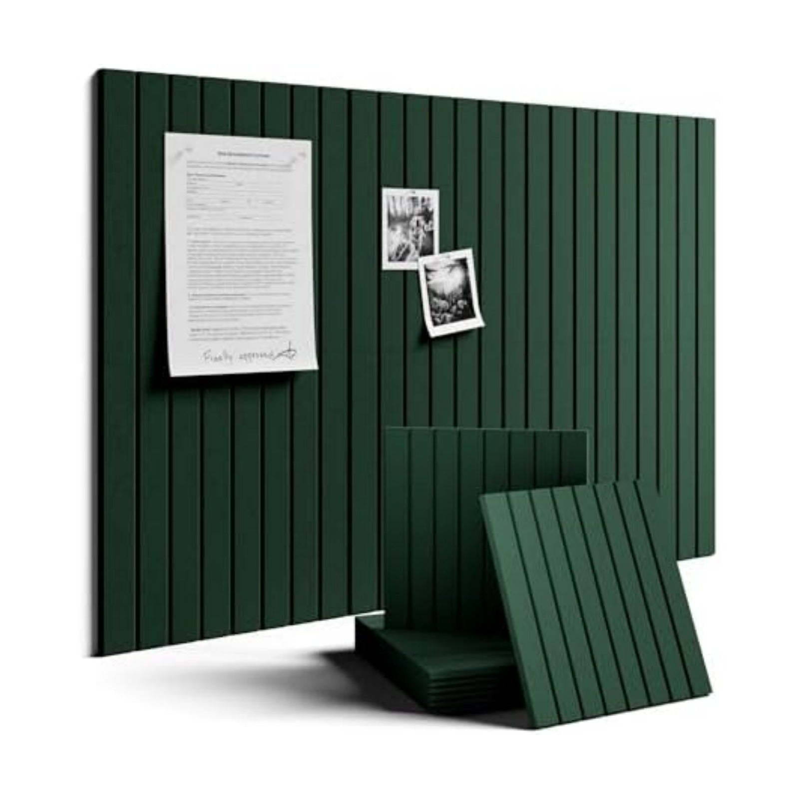 Fluxynara 36" x 24" Large Felt Bulletin Board, Pine Green