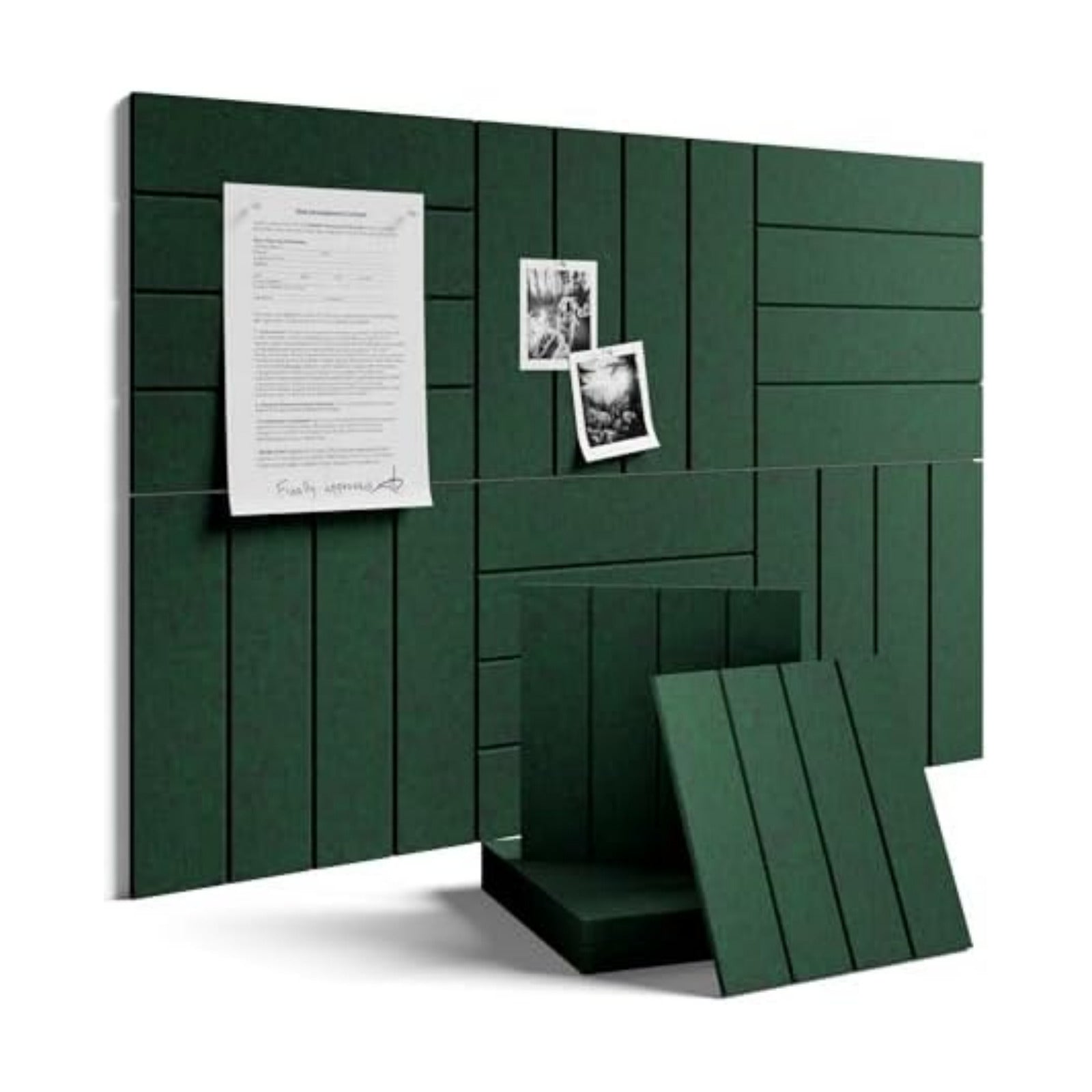 Fluxynara 36" x 24" Large Felt Bulletin Board, Pine Green