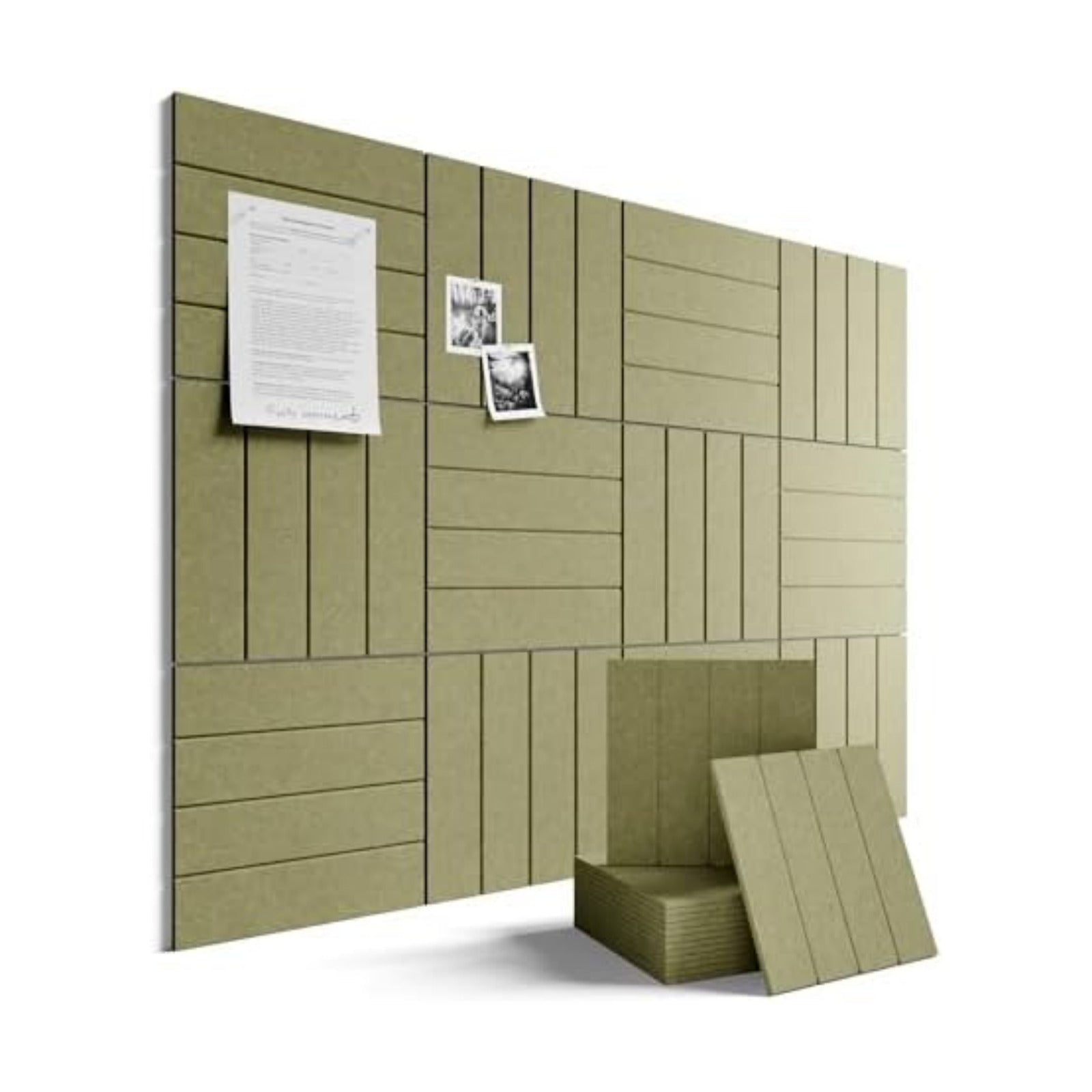 Fluxynara 48" x 36" Large Felt Bulletin Board, Olive Green