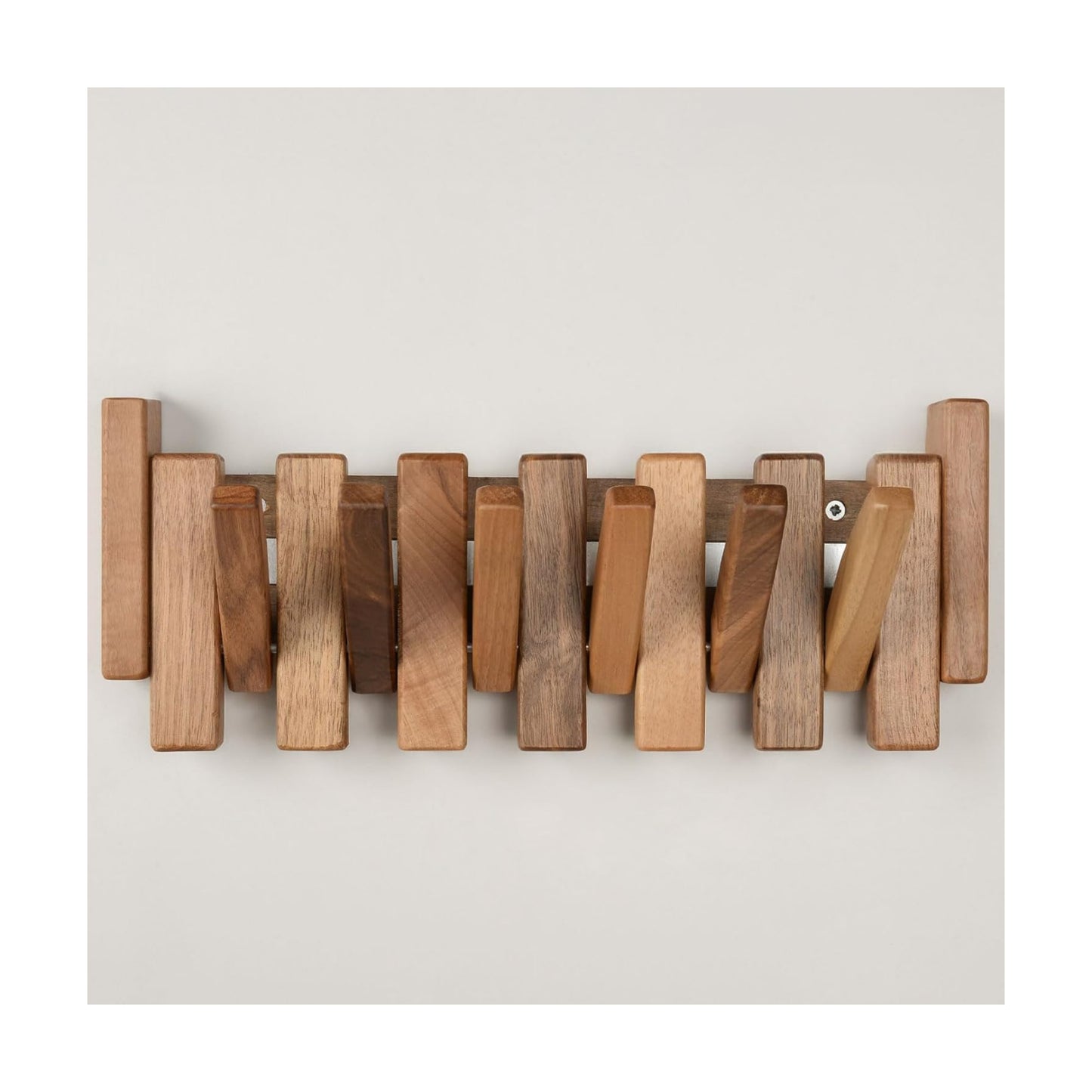 Solid Walnut Piano Key Coat Rack / Walnut-regular-natural / 6 Hooks