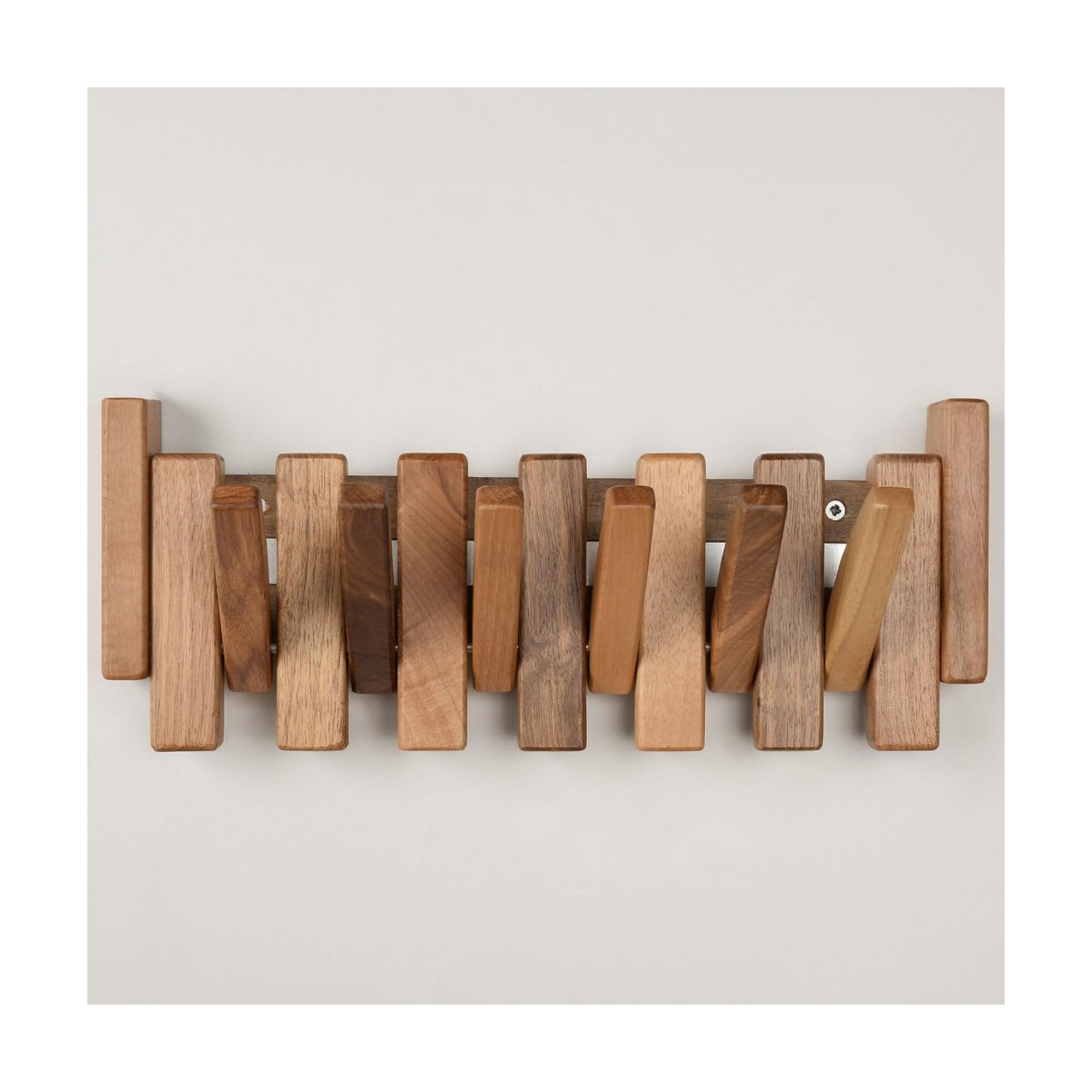 Solid Walnut Piano Key Coat Rack / Walnut-regular-natural / 6 Hooks