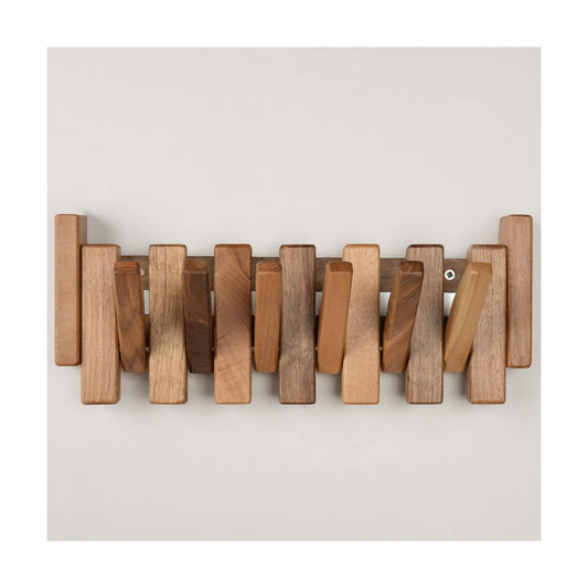 Solid Walnut Piano Key Coat Rack / Walnut-regular-natural / 6 Hooks