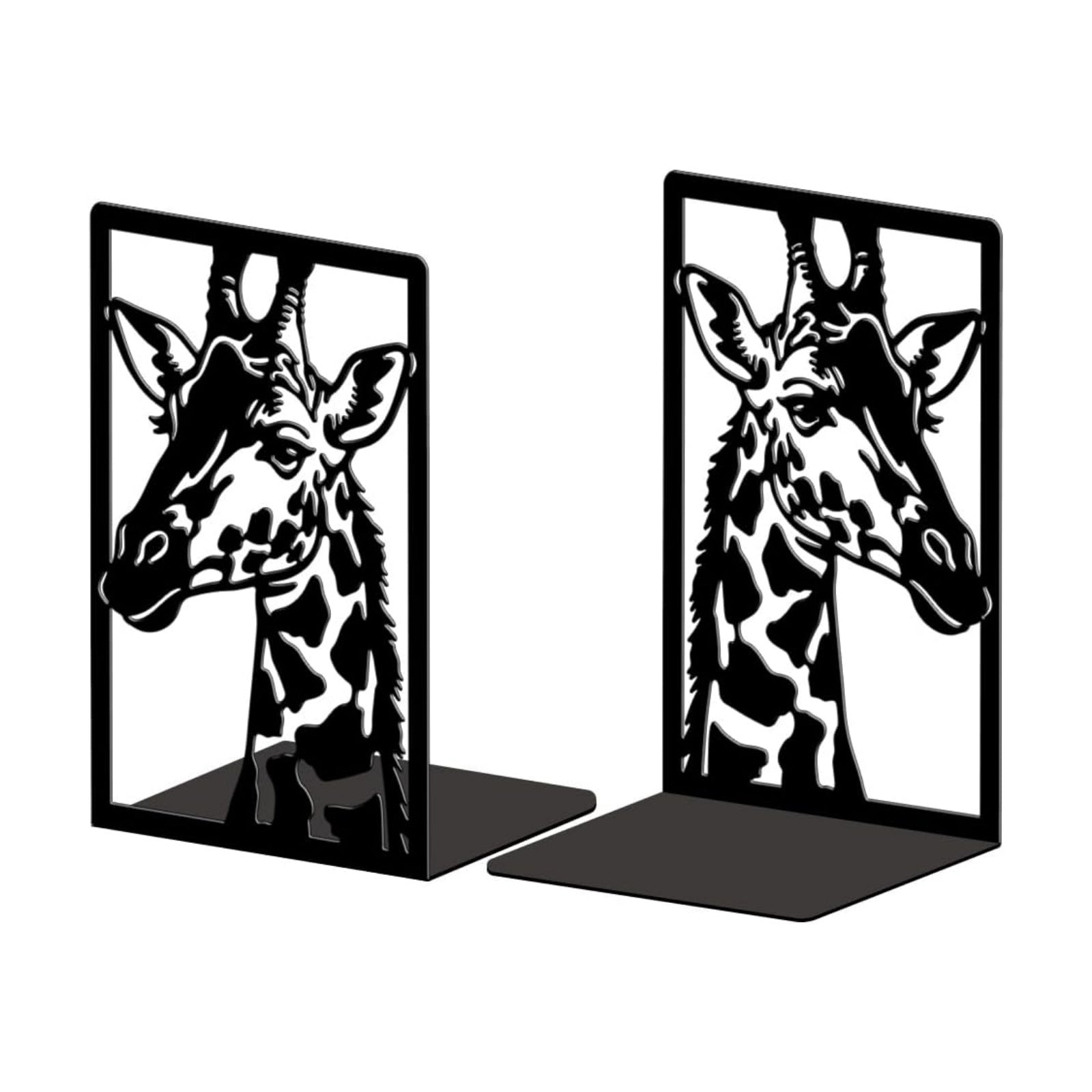 Metal Bookends / Modern Decorative Heavy Duty Study Book Ends Stoppers / Giraffe