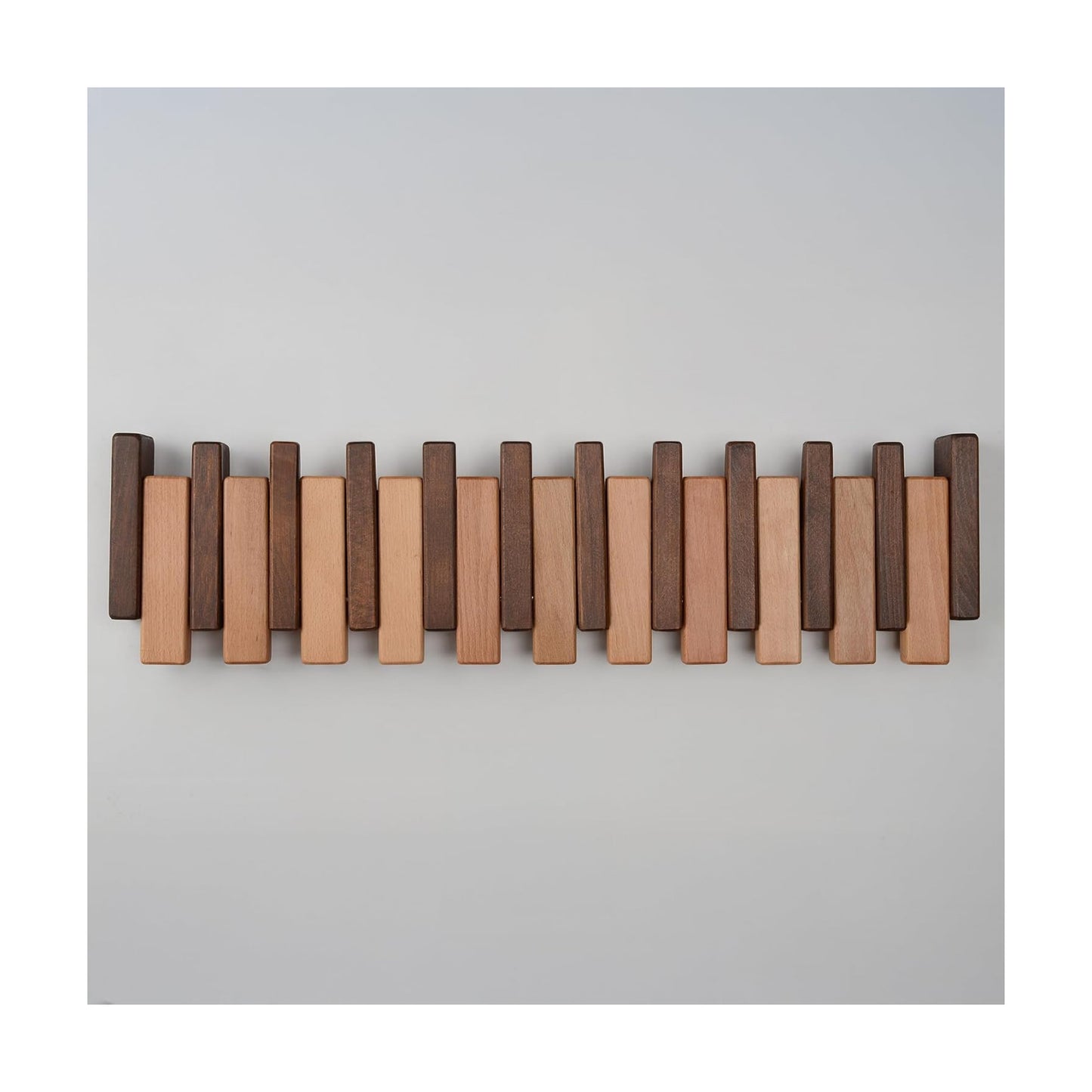 Piano Key Coat Rack / Beech-regular-natural-brown / 10 Hooks