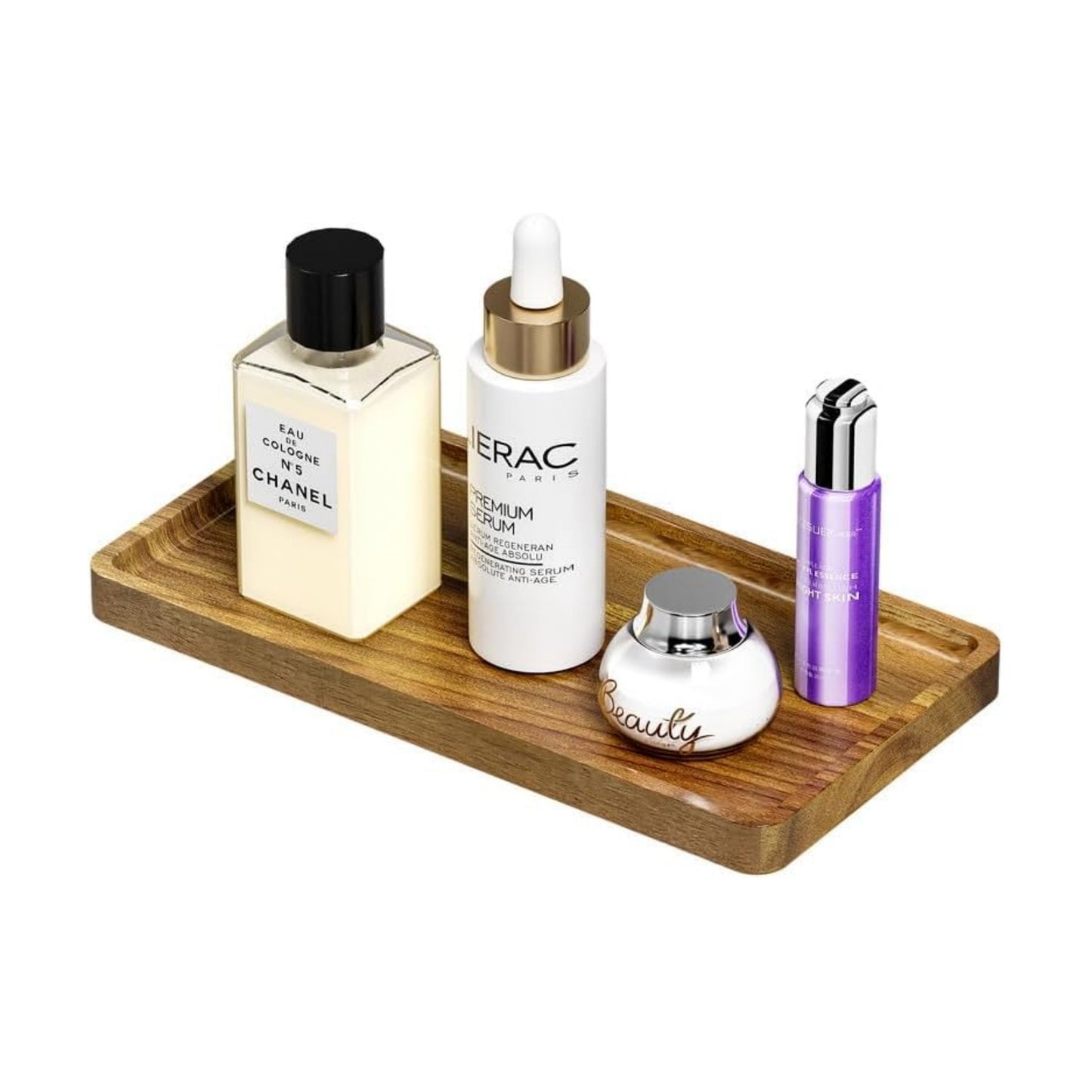 Wood Bathroom Vanity Tray for Soap Dispenser / Acacia / 11.8 x 6.1 x 0.8