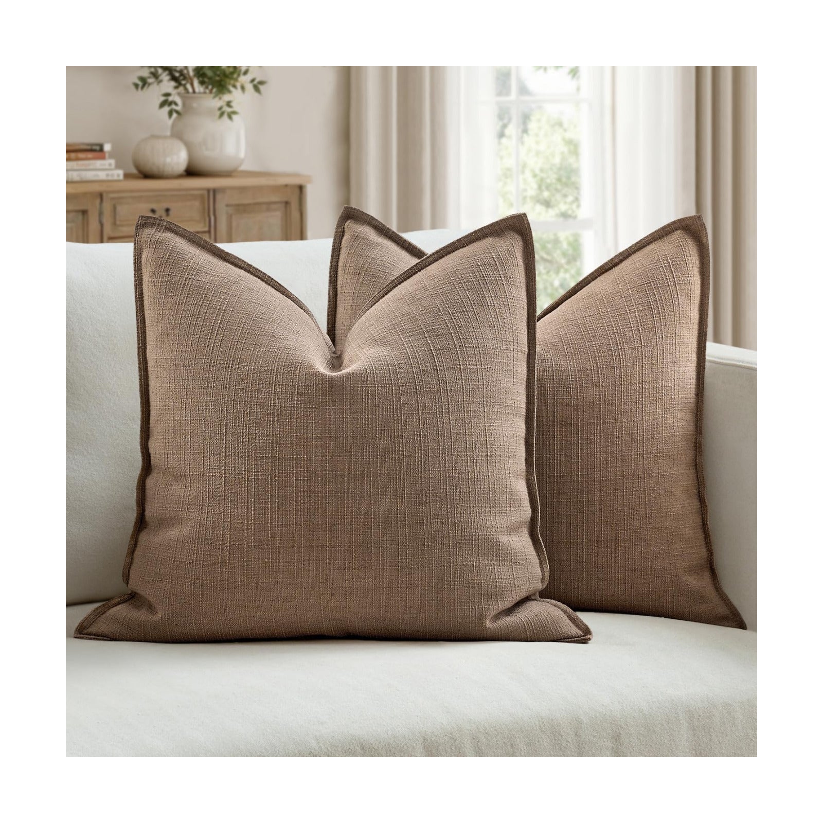 Decorative Pillow Covers / 18 x 18 / Coco Brown / Set of 2