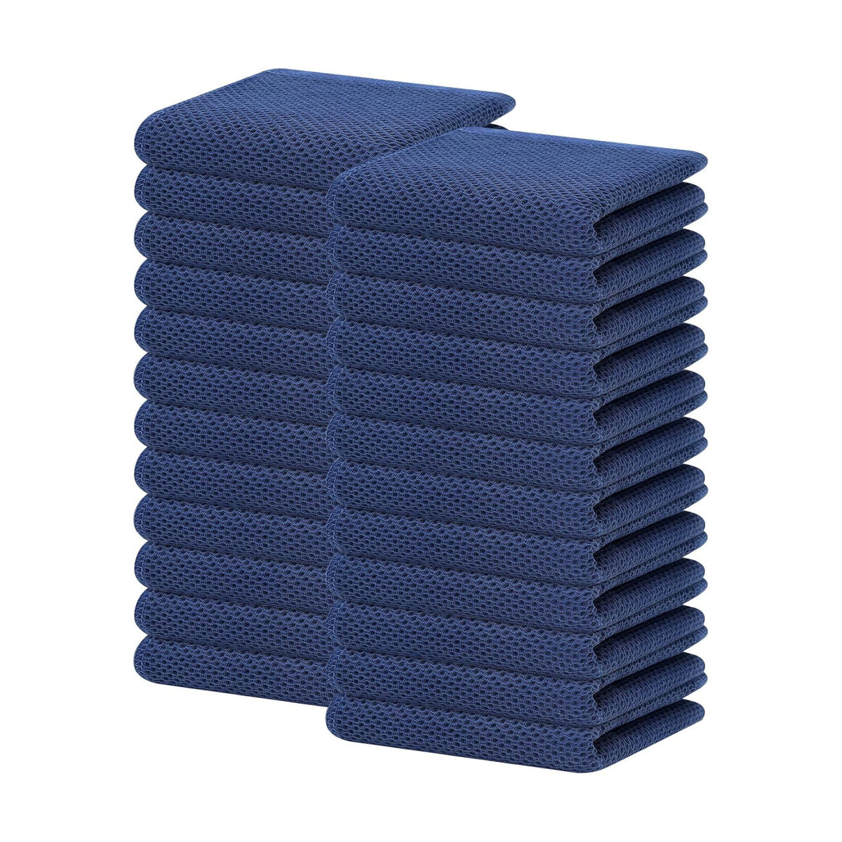 Homaxy 100% Cotton Waffle Weave Kitchen Dish Towels 24-Pack, Navy Blue | 13 x 28 Inches, Ultra Soft Absorbent Dish