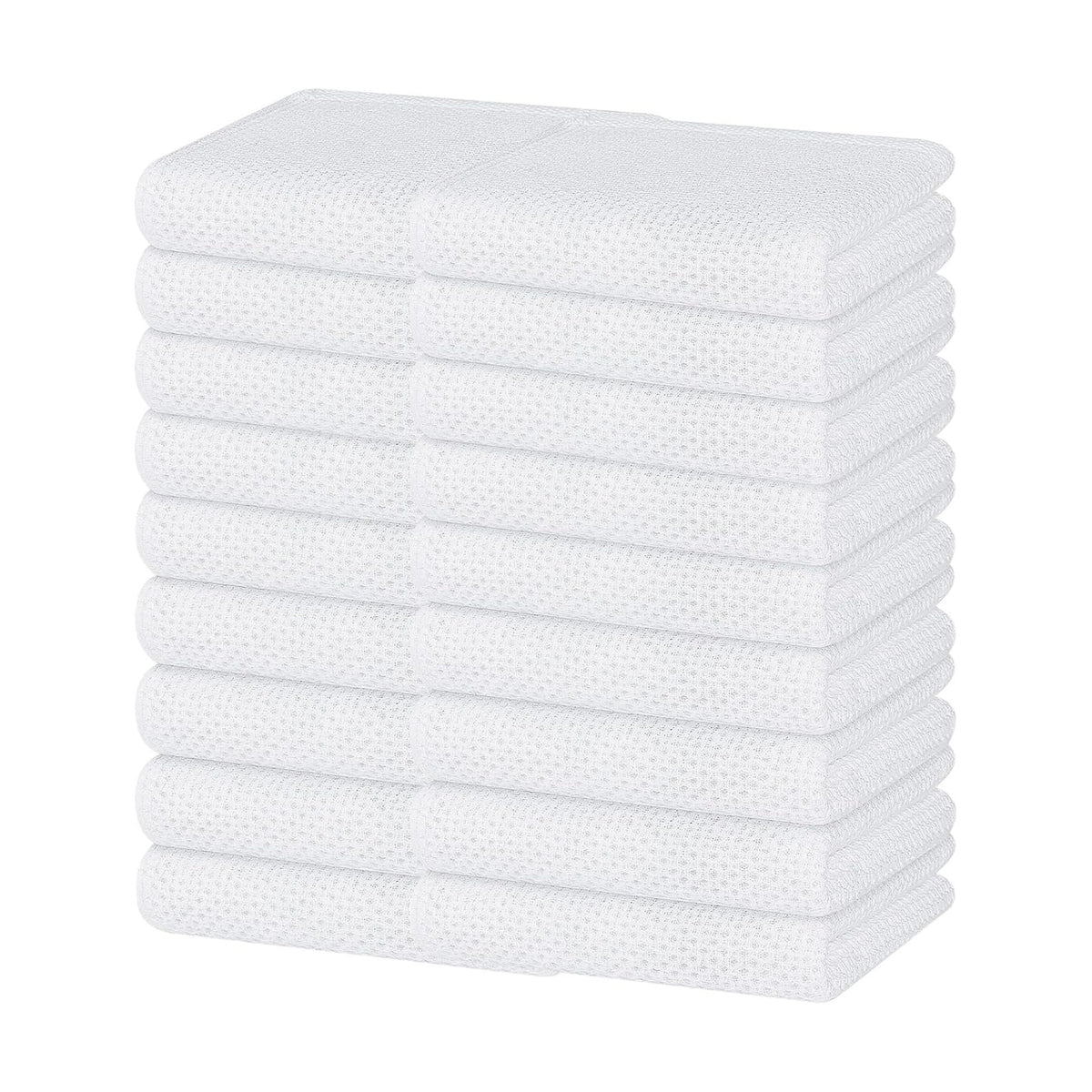 Homaxy 100% Cotton Waffle Weave Kitchen Dish Towels 18-Pack, White | 13 x 28 Inches, Ultra Soft Absorbent Dish Towels