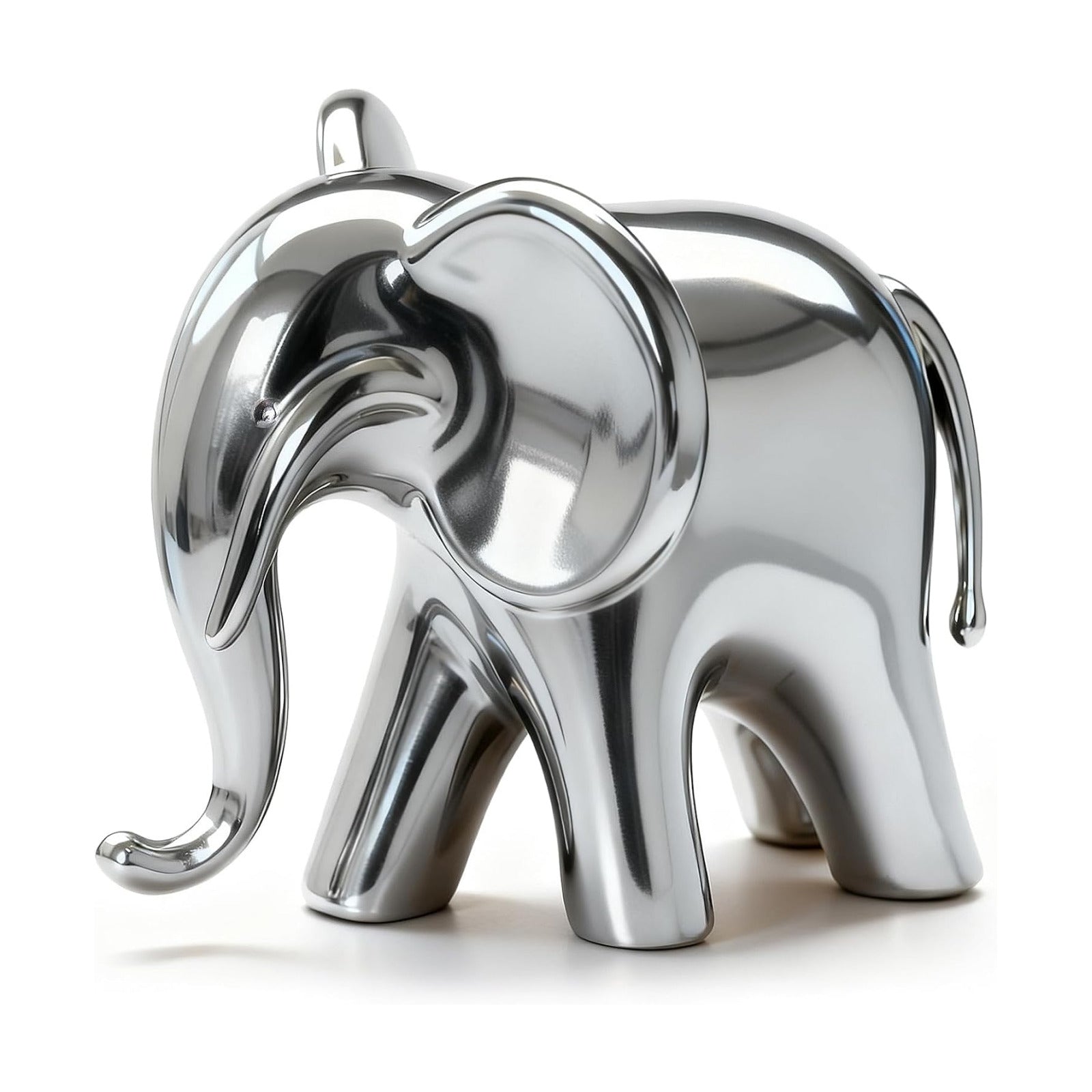 Ceramic Elephant Statue / Silver / Male