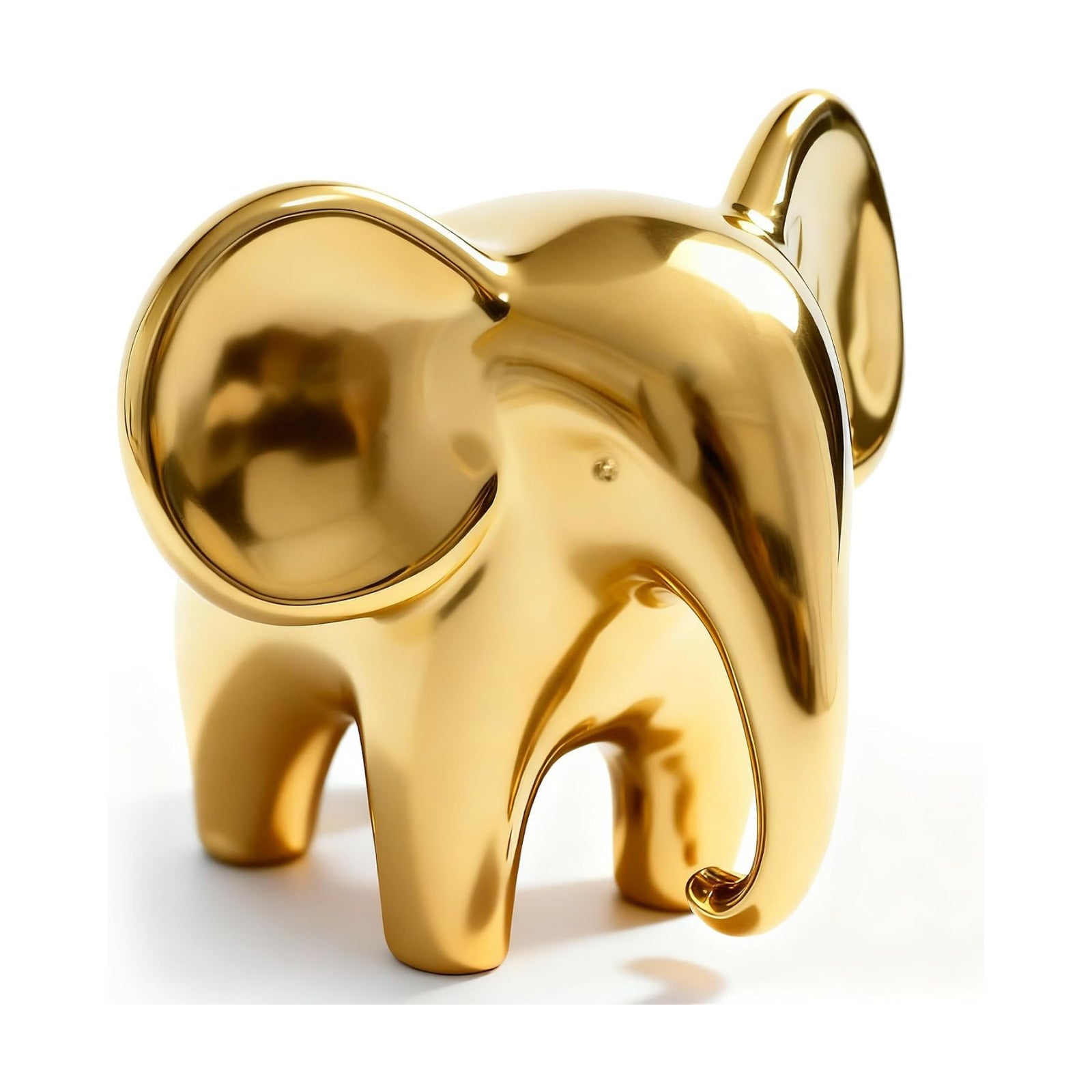 Ceramic Elephant Statue / Gold 1 / Female
