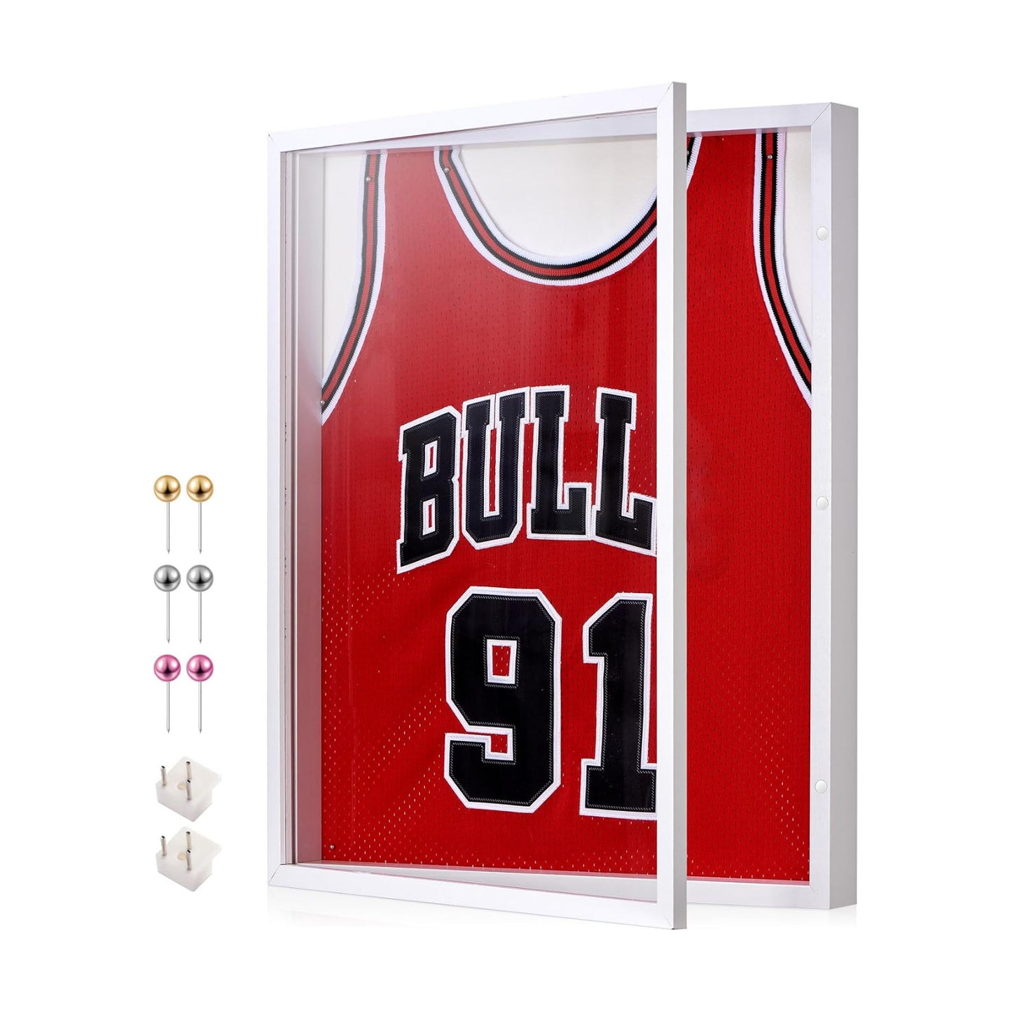 16x20 White Deep Shadow Box Picture Frame with Polished Plexiglass | Large Shadow Box Display Case with Push Pins,and