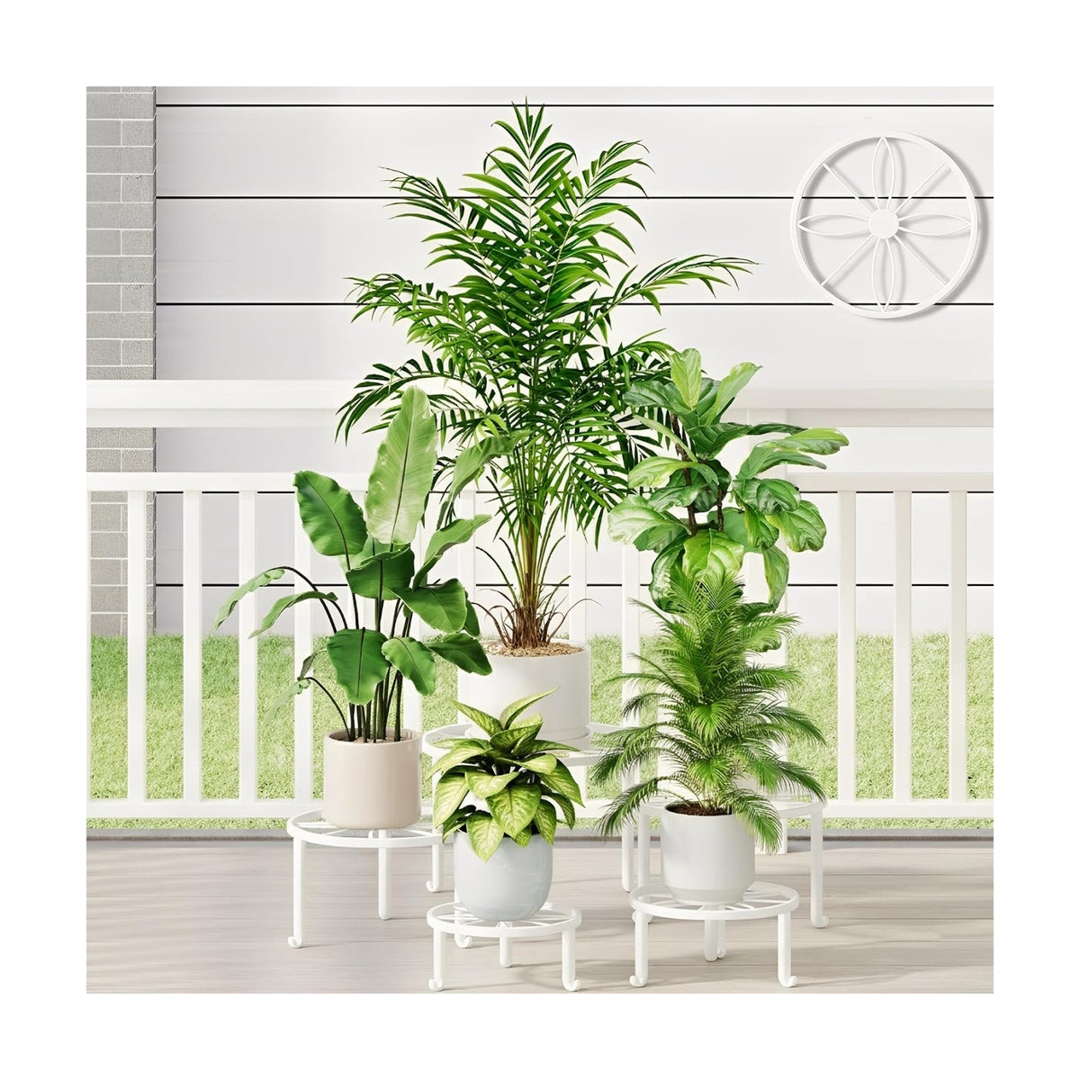 5 Pack Heavy Duty Metal Plant Stand, Anti-Rust Flower Pot Holder for Indoor Outdoor Garden Patio