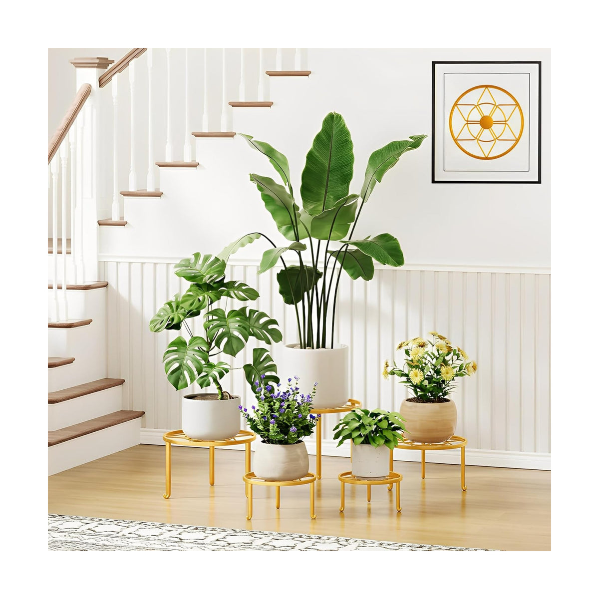 5 Pack Metal Plant Stand, Sturdy Tiered Display Rack for Indoor Outdoor Patio Home Garden