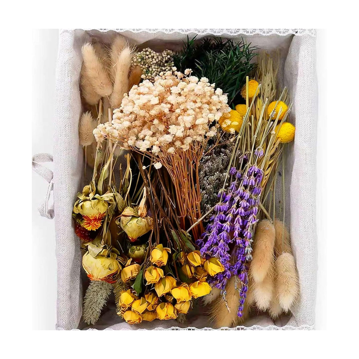 130Pcs Dried Flower Set, 12 Mixed Flowers for Floral Crafts & DIY Decor