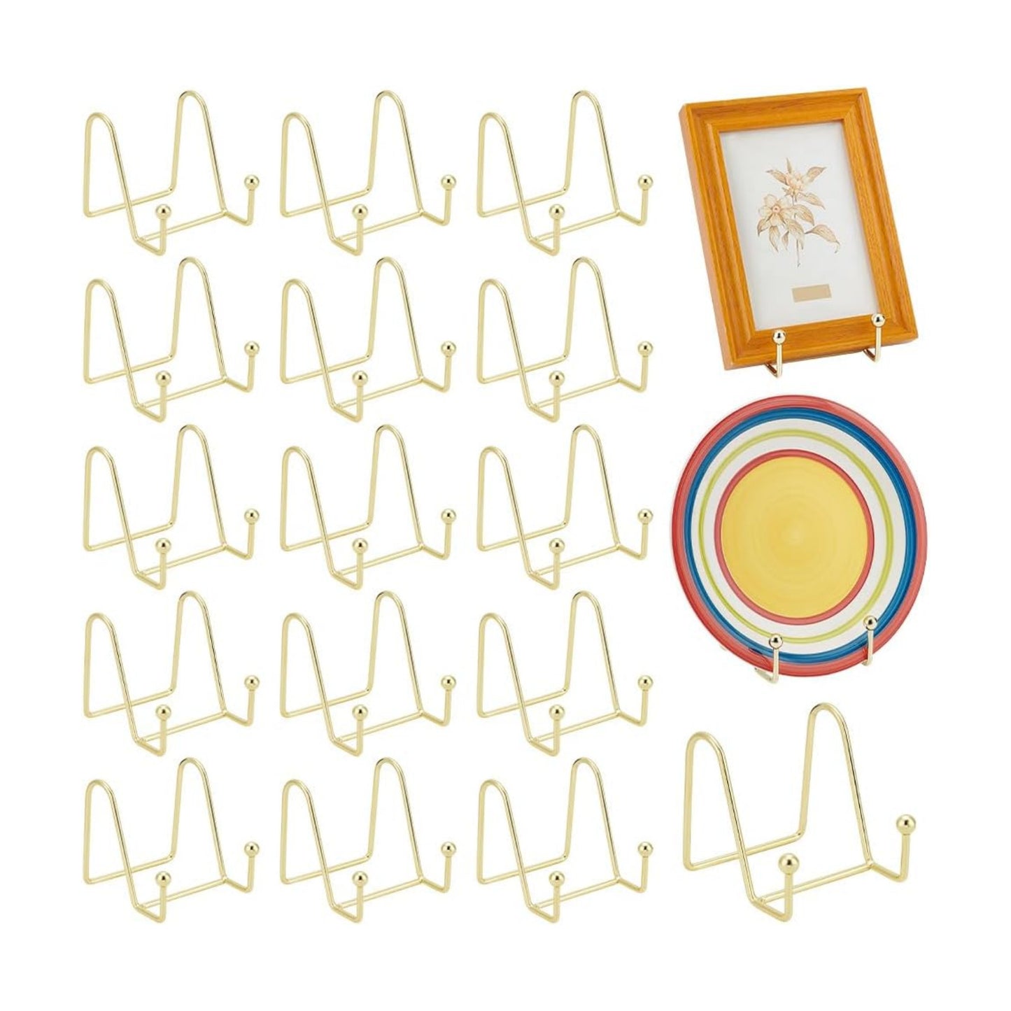 Plate Holder / Gold / 3 Inch / Set of 16