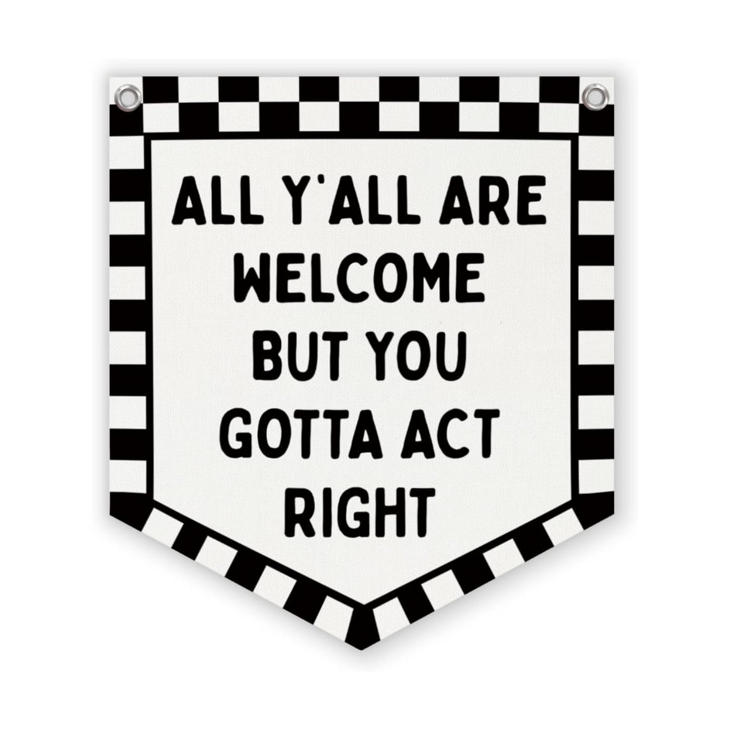 Vintage Wall Hanging Banner for Boys Girls Kids Room Playroom / 12 x 14 / Black and White- Inch