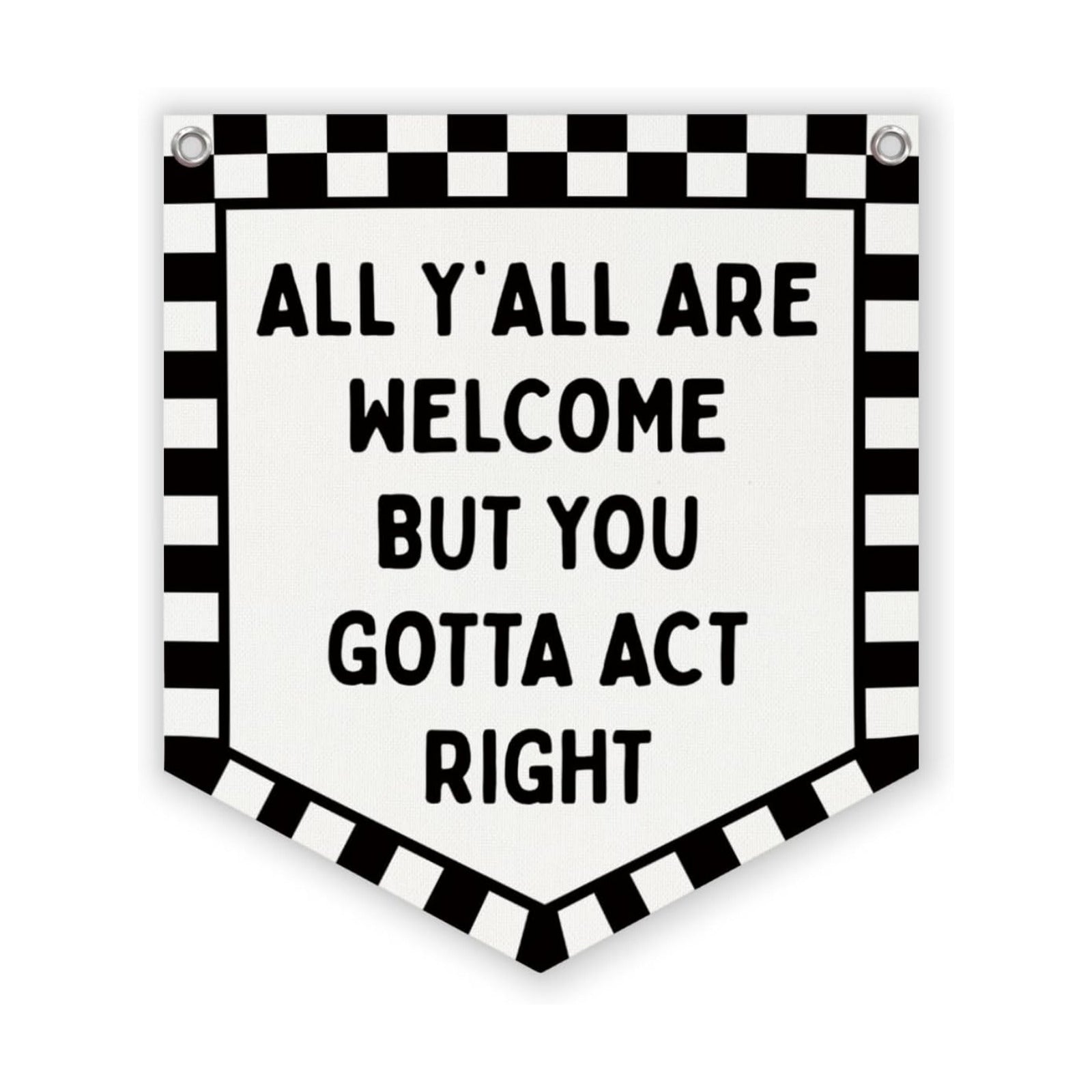 Vintage Wall Hanging Banner for Boys Girls Kids Room Playroom / 12 x 14 / Black and White- Inch