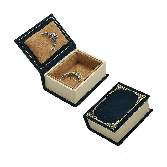Book Shaped Ring Box / Blue-book