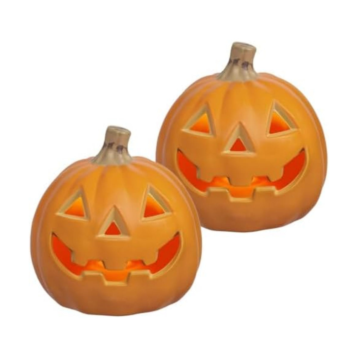 Xodus Battery Operated LED Light Up Pumpkin, Jack-O-Lantern, 6-inch, 2 Pack