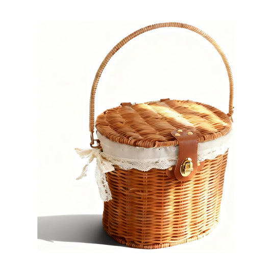 Small Picnic Basket / White