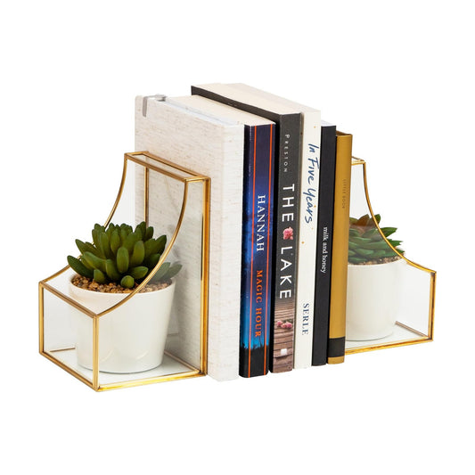 Books / Decorative Bookends / Gold / Set of 2