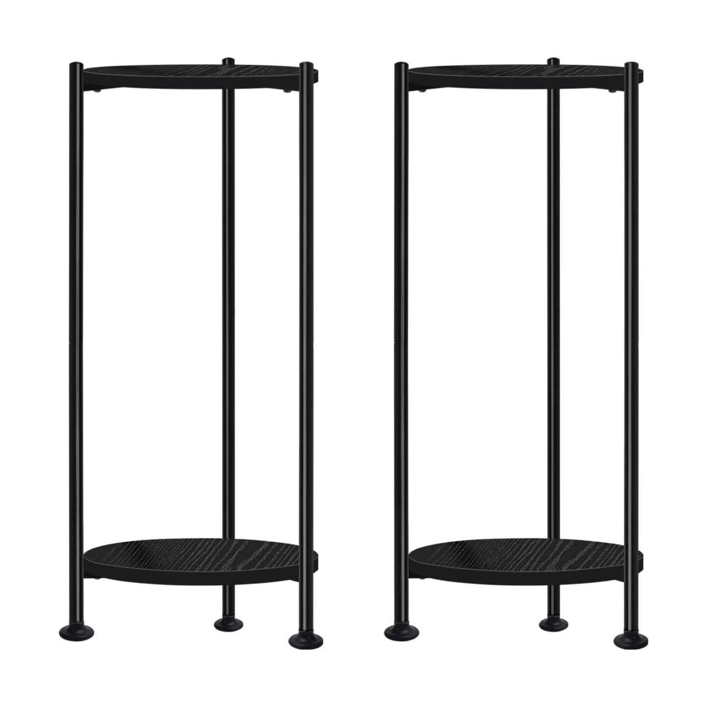 30 inch Tall Plant Stand Indoor for Living Room, Balcony, Bedroom, 2-Pack | Rustic Industrial Wood Flower Holder for