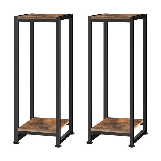 2-Pcak Plant Stand Indoor, 31.5'' Tall Wood Plant Stands Heavy Duty | Pedestal Stand for Indoor Outdoor, Modern Corner