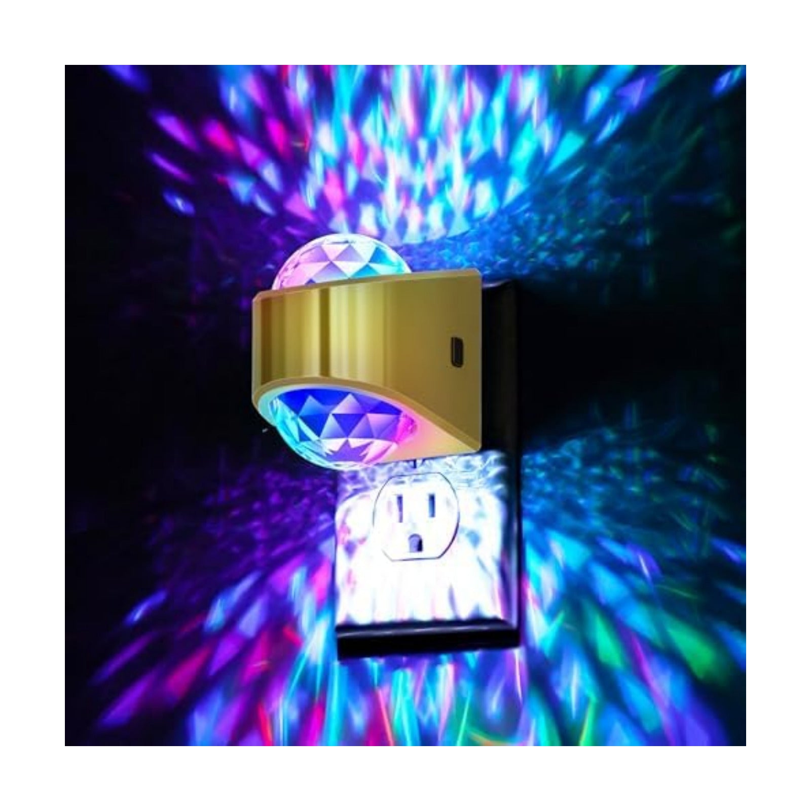 Briignite Night Lights Plug into Wall, Gold Night Light Projector 9-Color