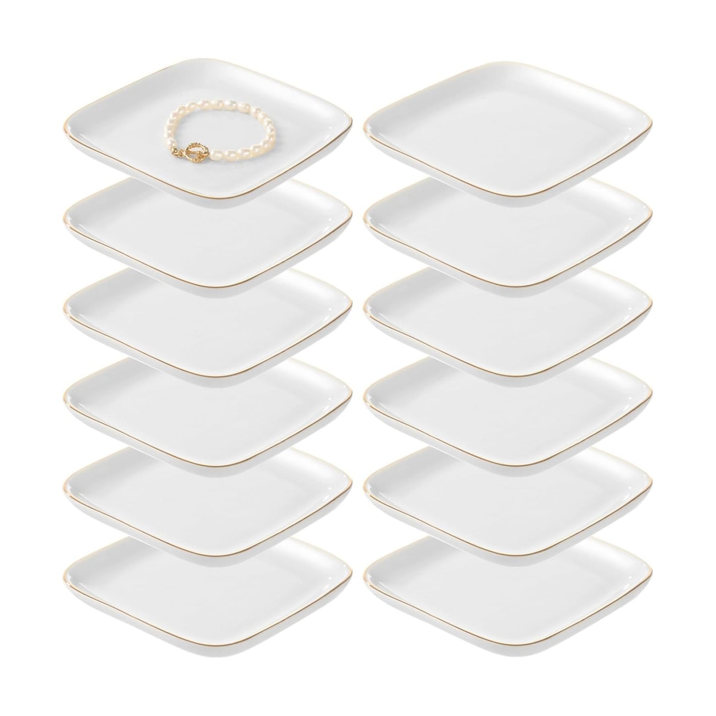 Ceramic Jewelry Tray / 4.5 Inch / Set of 12