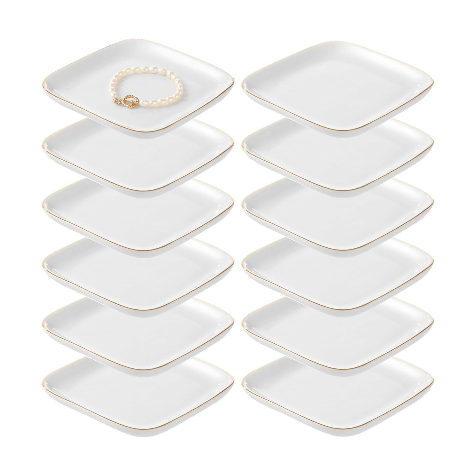 Ceramic Jewelry Tray / 4.5 Inch / Set of 12