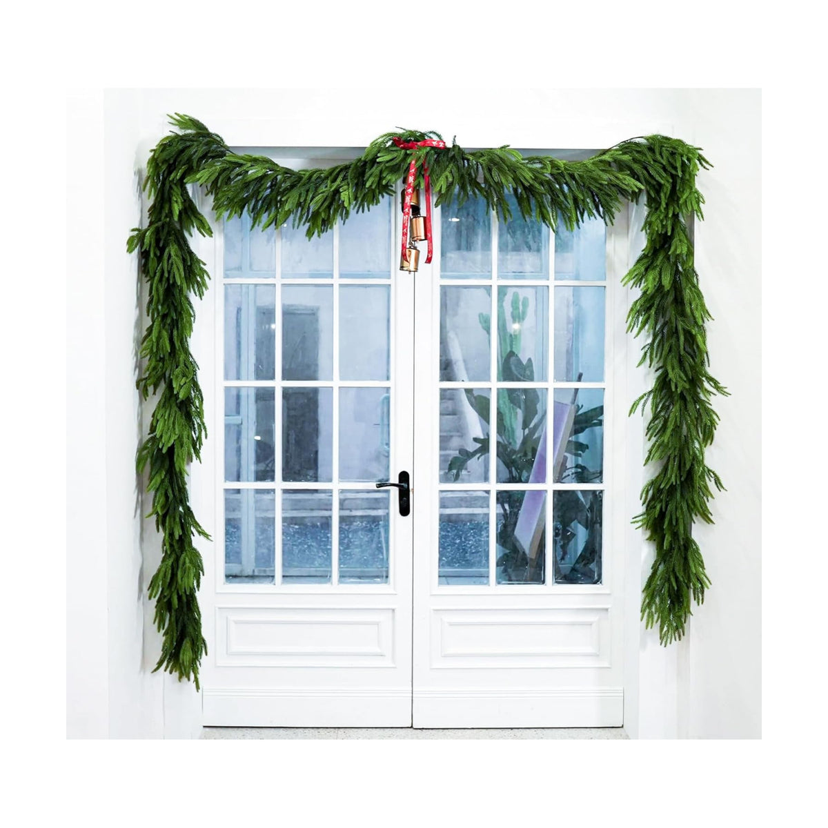12FTx1 Extra Full Christmas Garland Real Touch Norfolk Pine Garland Faux Greenery Garlands Christmas Decorations