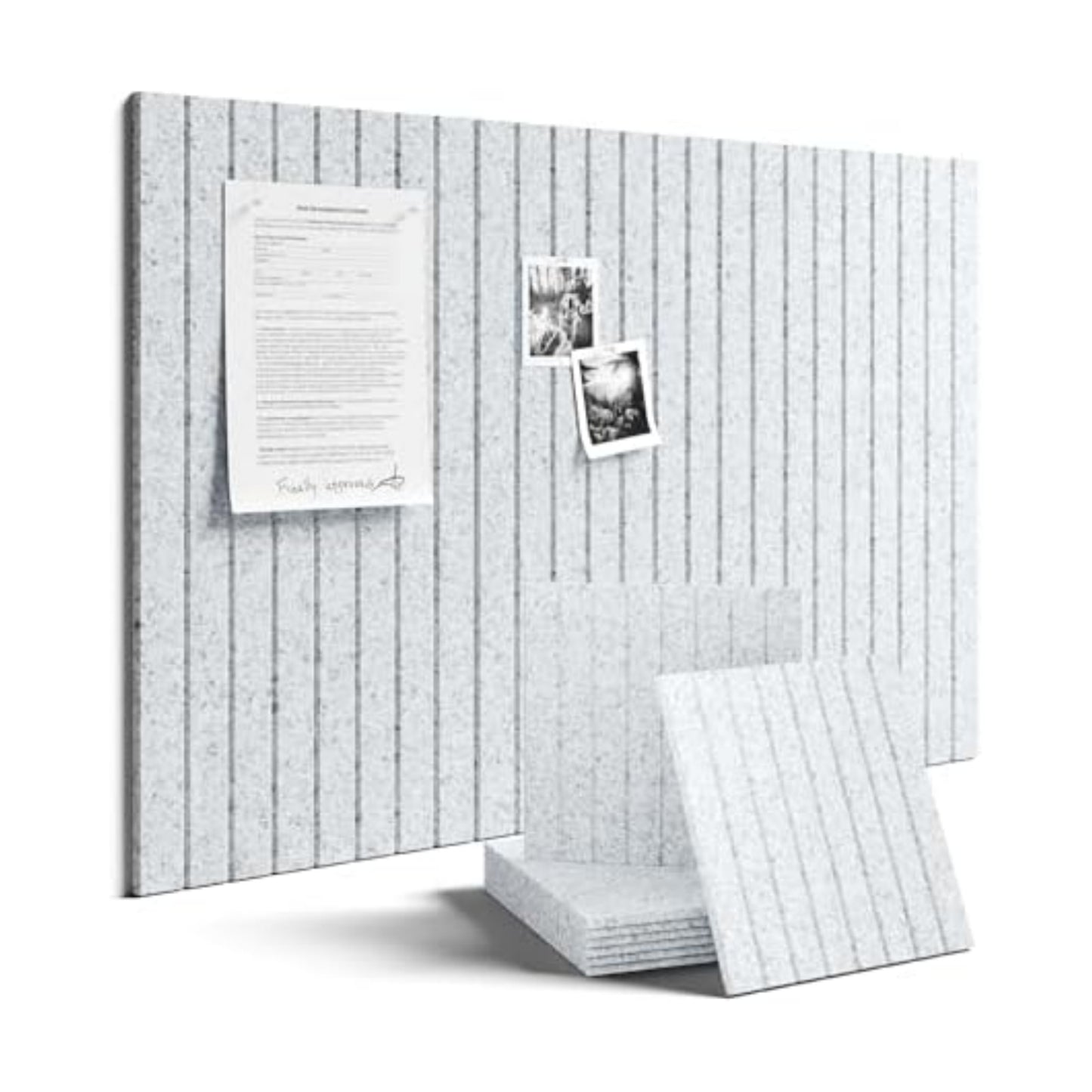 Fluxynara 36" x 24" Large Felt Bulletin Board, Light Gray