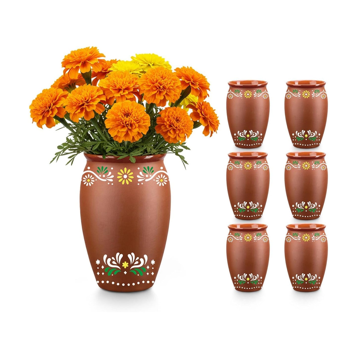 Dia De Los Muertos Vases Set / Flowers / Set of 6