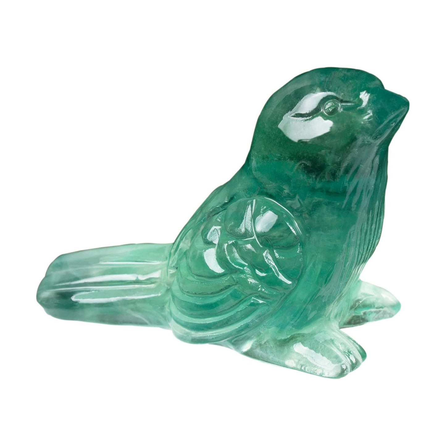 Fluorite Crystal Bird Carving Hand Carved Gemstone Bird Figurine Polished / Fluorite Bird / 2.4 Inch