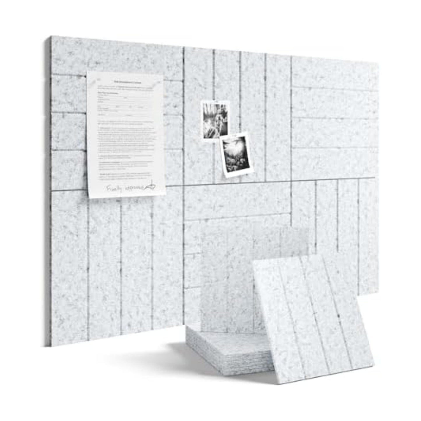 Fluxynara 36" x 24" Large Felt Bulletin Board, Light Gray